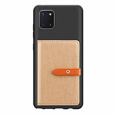Custodia Silicone Ultra Sottile Morbida Cover con Magnetico S10D per Samsung Galaxy Note 10 Lite Khaki