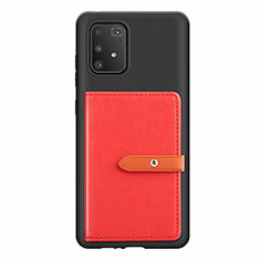 Custodia Silicone Ultra Sottile Morbida Cover con Magnetico S10D per Samsung Galaxy S10 Lite Rosso