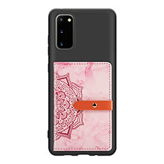 Custodia Silicone Ultra Sottile Morbida Cover con Magnetico S10D per Samsung Galaxy S20 Oro Rosa