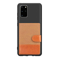 Custodia Silicone Ultra Sottile Morbida Cover con Magnetico S10D per Samsung Galaxy S20 Plus 5G Marrone