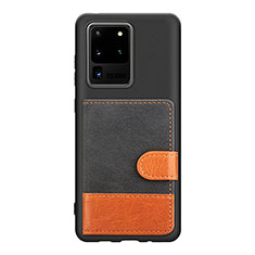 Custodia Silicone Ultra Sottile Morbida Cover con Magnetico S10D per Samsung Galaxy S20 Ultra Nero
