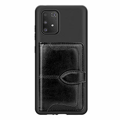 Custodia Silicone Ultra Sottile Morbida Cover con Magnetico S11D per Samsung Galaxy A91 Nero