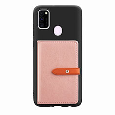 Custodia Silicone Ultra Sottile Morbida Cover con Magnetico S11D per Samsung Galaxy M21 Rosa