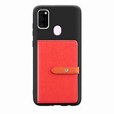 Custodia Silicone Ultra Sottile Morbida Cover con Magnetico S11D per Samsung Galaxy M21 Rosso