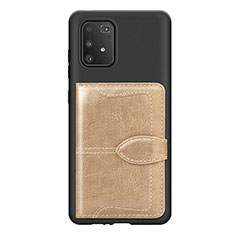 Custodia Silicone Ultra Sottile Morbida Cover con Magnetico S11D per Samsung Galaxy M80S Oro