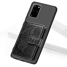 Custodia Silicone Ultra Sottile Morbida Cover con Magnetico S11D per Samsung Galaxy S20 Plus 5G Nero