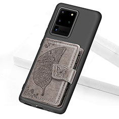 Custodia Silicone Ultra Sottile Morbida Cover con Magnetico S11D per Samsung Galaxy S20 Ultra Grigio