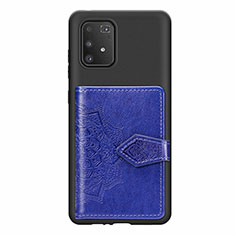 Custodia Silicone Ultra Sottile Morbida Cover con Magnetico S12D per Samsung Galaxy M80S Blu