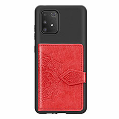 Custodia Silicone Ultra Sottile Morbida Cover con Magnetico S12D per Samsung Galaxy S10 Lite Rosso