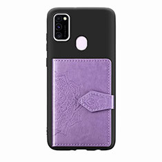 Custodia Silicone Ultra Sottile Morbida Cover con Magnetico S13D per Samsung Galaxy M21 Viola