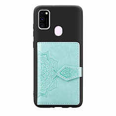Custodia Silicone Ultra Sottile Morbida Cover con Magnetico S13D per Samsung Galaxy M30s Verde