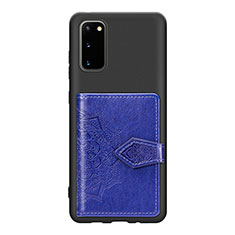 Custodia Silicone Ultra Sottile Morbida Cover con Magnetico S14D per Samsung Galaxy S20 Blu