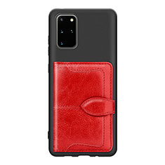 Custodia Silicone Ultra Sottile Morbida Cover con Magnetico S14D per Samsung Galaxy S20 Plus 5G Rosso