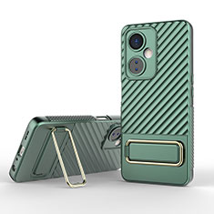 Custodia Silicone Ultra Sottile Morbida Cover con Supporto KC1 per OnePlus Nord CE 3 Lite 5G Verde