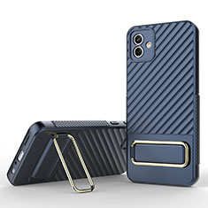 Custodia Silicone Ultra Sottile Morbida Cover con Supporto KC1 per Samsung Galaxy A04 4G Blu