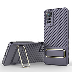 Custodia Silicone Ultra Sottile Morbida Cover con Supporto KC1 per Xiaomi Redmi Note 11 Pro 4G Lavanda