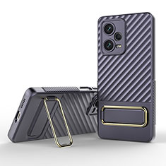 Custodia Silicone Ultra Sottile Morbida Cover con Supporto KC1 per Xiaomi Redmi Note 12 Pro+ Plus 5G Lavanda