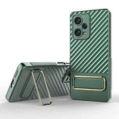 Custodia Silicone Ultra Sottile Morbida Cover con Supporto KC1 per Xiaomi Redmi Note 12 Pro+ Plus 5G Verde