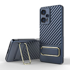 Custodia Silicone Ultra Sottile Morbida Cover con Supporto KC1 per Xiaomi Redmi Note 12 Turbo 5G Blu