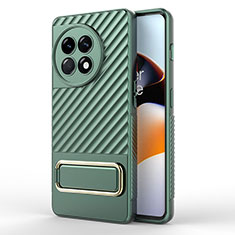 Custodia Silicone Ultra Sottile Morbida Cover con Supporto KC2 per OnePlus Ace 2 Pro 5G Verde