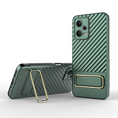 Custodia Silicone Ultra Sottile Morbida Cover con Supporto KC2 per Xiaomi Poco X5 5G Verde