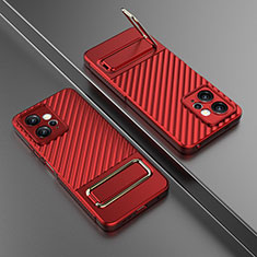 Custodia Silicone Ultra Sottile Morbida Cover con Supporto KC2 per Xiaomi Redmi Note 12 4G Rosso