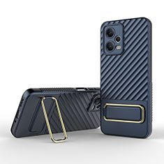 Custodia Silicone Ultra Sottile Morbida Cover con Supporto KC2 per Xiaomi Redmi Note 12 5G Blu