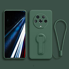 Custodia Silicone Ultra Sottile Morbida Cover con Supporto per Huawei Honor Magic4 5G Verde Notte