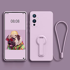 Custodia Silicone Ultra Sottile Morbida Cover con Supporto per OnePlus 9 5G Lavanda