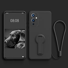 Custodia Silicone Ultra Sottile Morbida Cover con Supporto per OnePlus 9 5G Nero