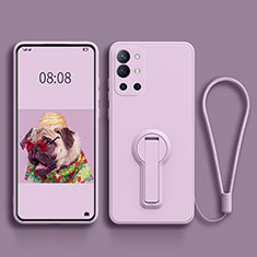 Custodia Silicone Ultra Sottile Morbida Cover con Supporto per OnePlus 9R 5G Lavanda