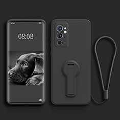 Custodia Silicone Ultra Sottile Morbida Cover con Supporto per OnePlus 9RT 5G Nero