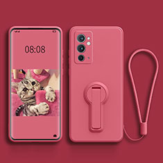 Custodia Silicone Ultra Sottile Morbida Cover con Supporto per OnePlus 9RT 5G Rosa Caldo