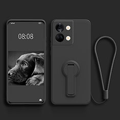 Custodia Silicone Ultra Sottile Morbida Cover con Supporto per OnePlus Ace 2V 5G Nero