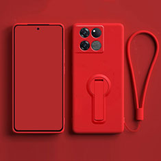 Custodia Silicone Ultra Sottile Morbida Cover con Supporto per OnePlus Ace Pro 5G Rosso