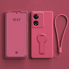 Custodia Silicone Ultra Sottile Morbida Cover con Supporto per Oppo A1 5G Rosa Caldo