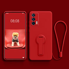 Custodia Silicone Ultra Sottile Morbida Cover con Supporto per Realme Q3 Pro 5G Rosso