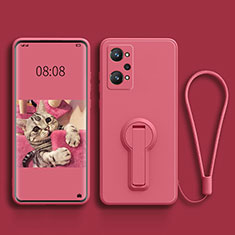 Custodia Silicone Ultra Sottile Morbida Cover con Supporto per Realme Q5 Pro 5G Rosa Caldo