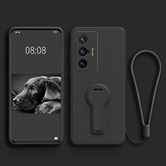 Custodia Silicone Ultra Sottile Morbida Cover con Supporto per Vivo X70t Nero