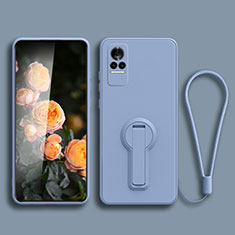 Custodia Silicone Ultra Sottile Morbida Cover con Supporto per Xiaomi Civi 5G Grigio Lavanda