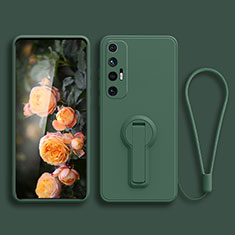 Custodia Silicone Ultra Sottile Morbida Cover con Supporto per Xiaomi Mi 10S 5G Verde Notte