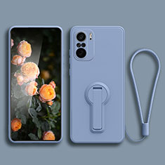 Custodia Silicone Ultra Sottile Morbida Cover con Supporto per Xiaomi Mi 11X 5G Grigio Lavanda