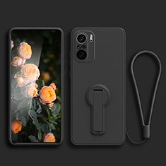 Custodia Silicone Ultra Sottile Morbida Cover con Supporto per Xiaomi Mi 11X 5G Nero