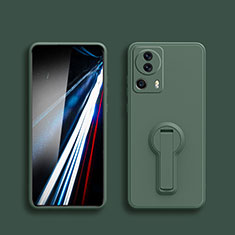 Custodia Silicone Ultra Sottile Morbida Cover con Supporto per Xiaomi Mi 12 Lite NE 5G Verde Notte