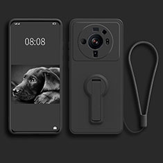 Custodia Silicone Ultra Sottile Morbida Cover con Supporto per Xiaomi Mi 12 Ultra 5G Nero