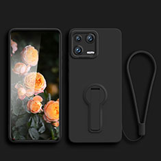 Custodia Silicone Ultra Sottile Morbida Cover con Supporto per Xiaomi Mi 13 Pro 5G Nero