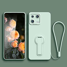 Custodia Silicone Ultra Sottile Morbida Cover con Supporto per Xiaomi Mi 13 Pro 5G Verde Pastello