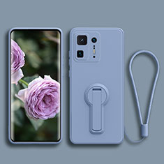 Custodia Silicone Ultra Sottile Morbida Cover con Supporto per Xiaomi Mi Mix 4 5G Grigio Lavanda