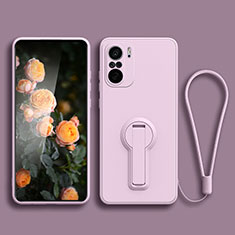 Custodia Silicone Ultra Sottile Morbida Cover con Supporto per Xiaomi Poco F3 5G Lavanda