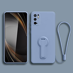 Custodia Silicone Ultra Sottile Morbida Cover con Supporto per Xiaomi POCO M3 Pro 5G Grigio Lavanda